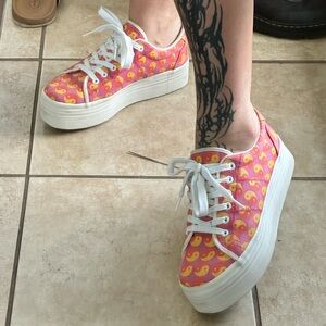 JC Play by Jeffrey Campbell Pink Orange Yin Yang Platform Sneaker